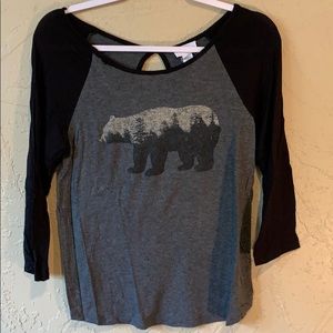 Full Tilt Bear Graphic Baseball T-Shirt